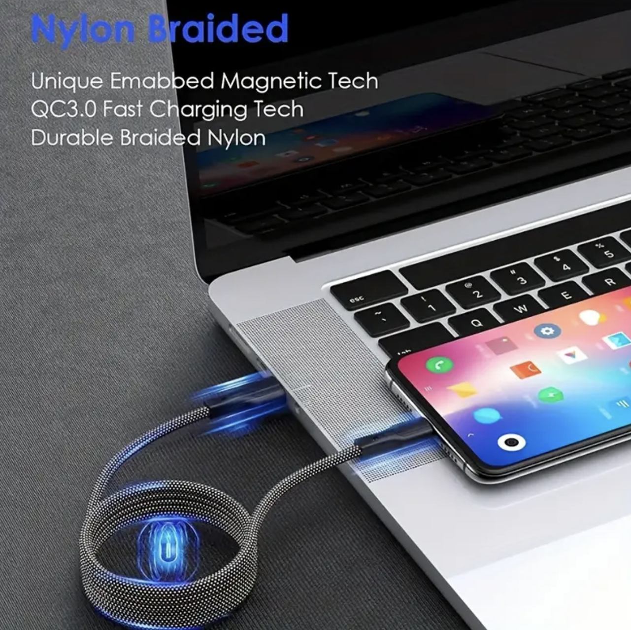 100W Magnetic Cable USB Fast Charger